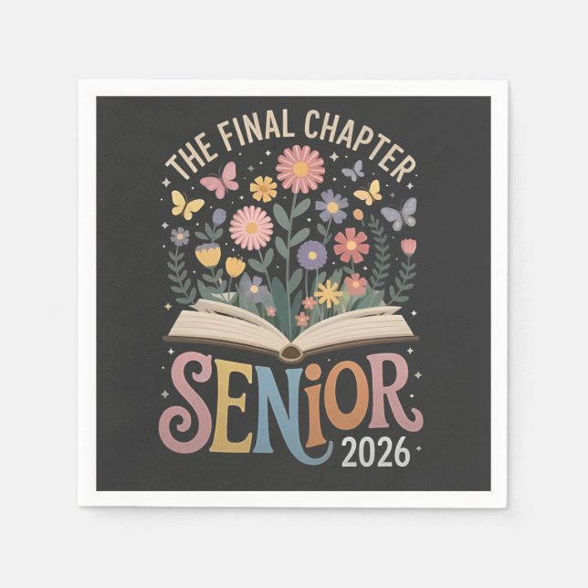 The Final Chapter Senior 2026 Abschluss Blossom Serviette (Vorderseite)