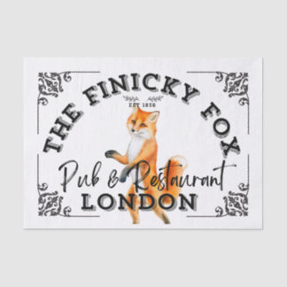 The Finicky Fox - British Pub Sign Seidenpapier
