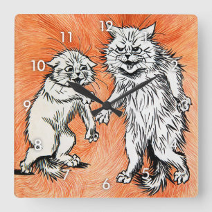 The Fire of The Mind, Louis Wain Quadratische Wanduhr