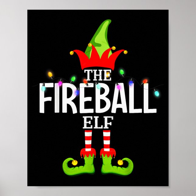 The Fireball Elf Christmas Matching Pajamas  Poster (Vorne)