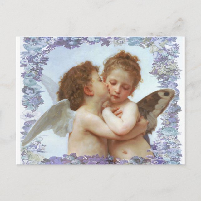 THE First KISS, C.1873 William Bourgeau Postkarte (Vorderseite)