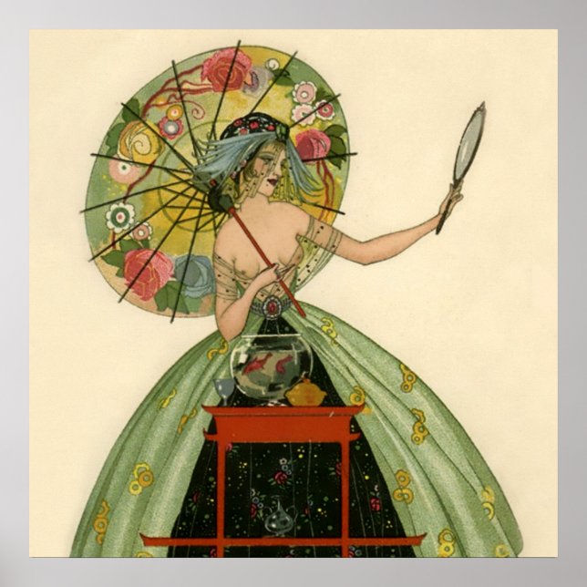 “The Fish Bowl” by Umberto Brunelleschi Poster (Vorne)