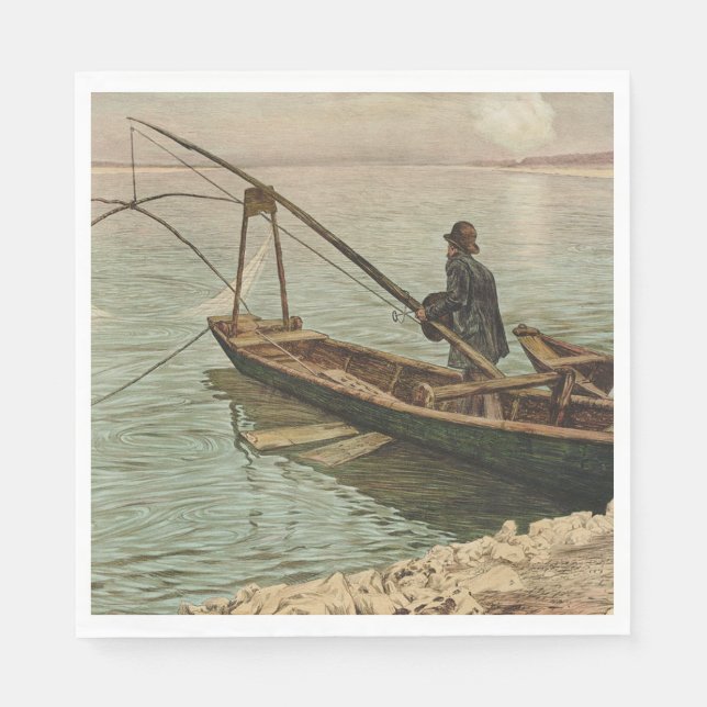 The Fisherman (von Max Kurzweil) Serviette (Vorderseite)