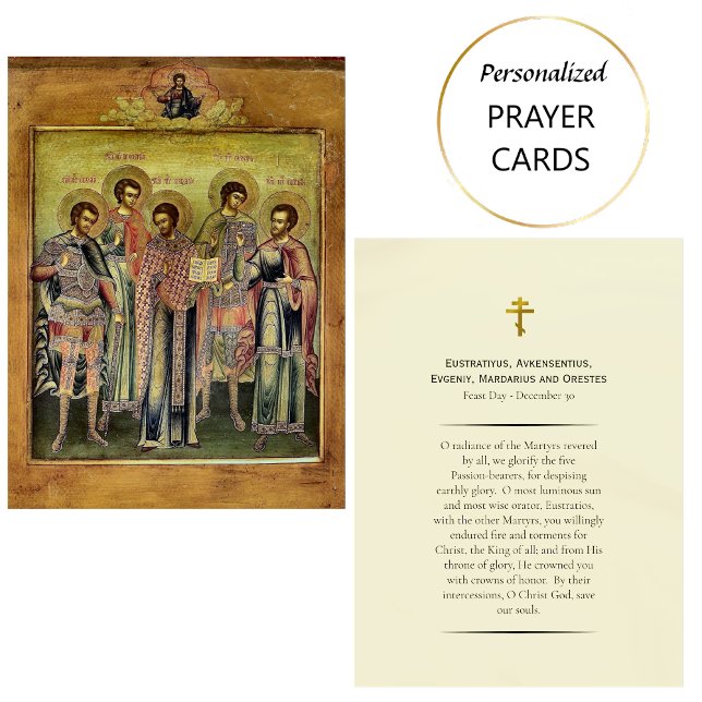 The Five Companions Holy Martyrs Prayer Card Platzkarte (Von Creator hochgeladen)