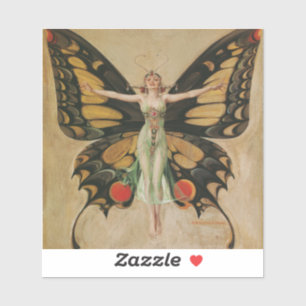 The Flapper - Butterfly Girl Aufkleber