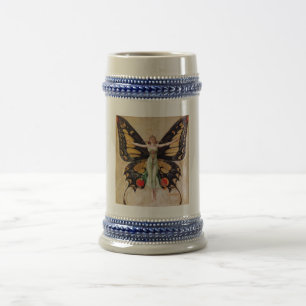 The Flapper Girl's Metamorphosis to Butterfly 1922 Bierglas