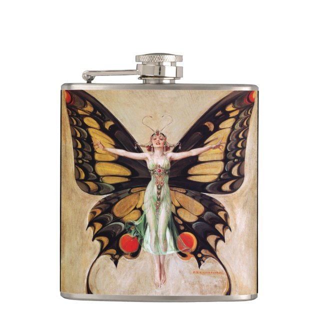 The Flapper Girl's Metamorphosis to Butterfly 1922 Flachmann (Vorderseite)