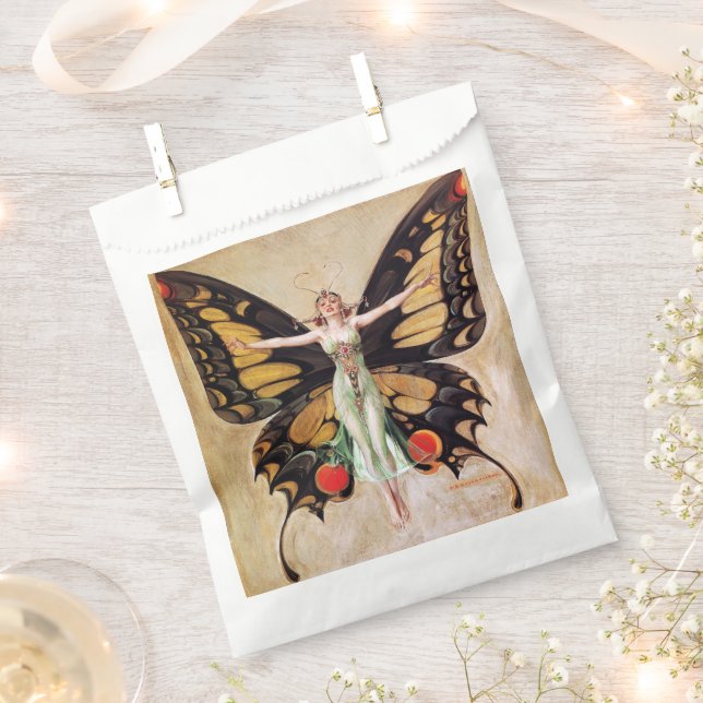 The Flapper Girl's Metamorphosis to Butterfly 1922 Geschenktütchen (Ausgeschnitten)