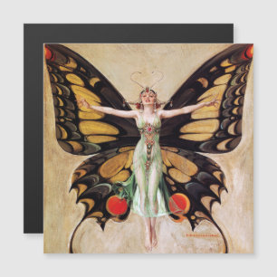 The Flapper Girl's Metamorphosis to Butterfly 1922 Magnetkarte
