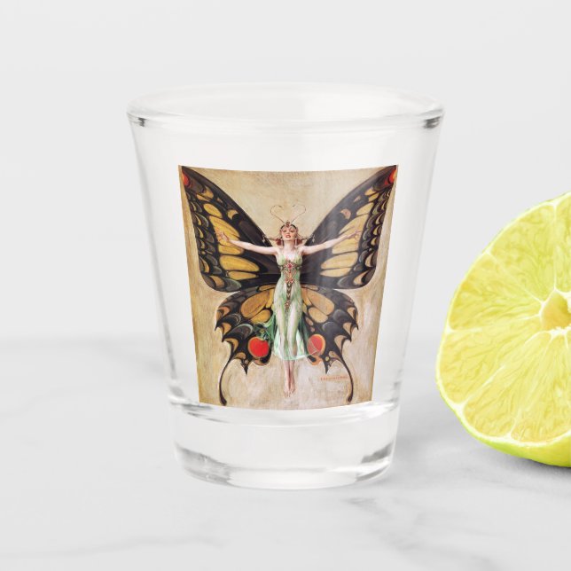 The Flapper Girl's Metamorphosis to Butterfly 1922 Schnapsglas (Vorderseite)