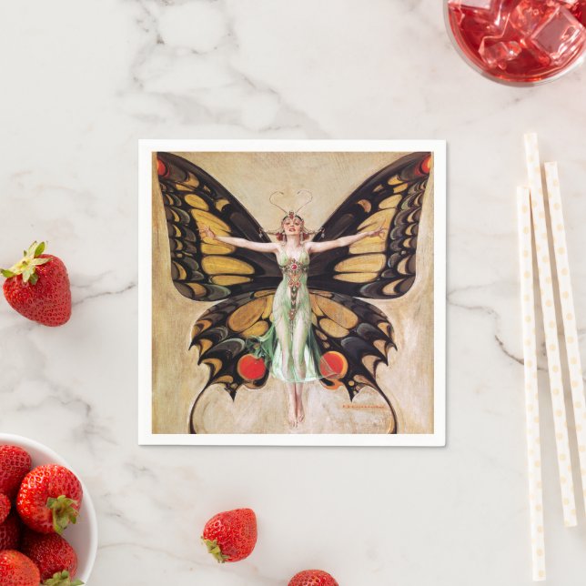 The Flapper Girl's Metamorphosis to Butterfly 1922 Serviette (Beispiel)