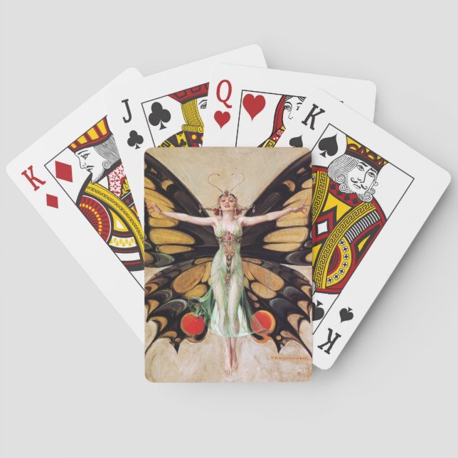 The Flapper Girl's Metamorphosis to Butterfly 1922 Spielkarten (Rückseite)