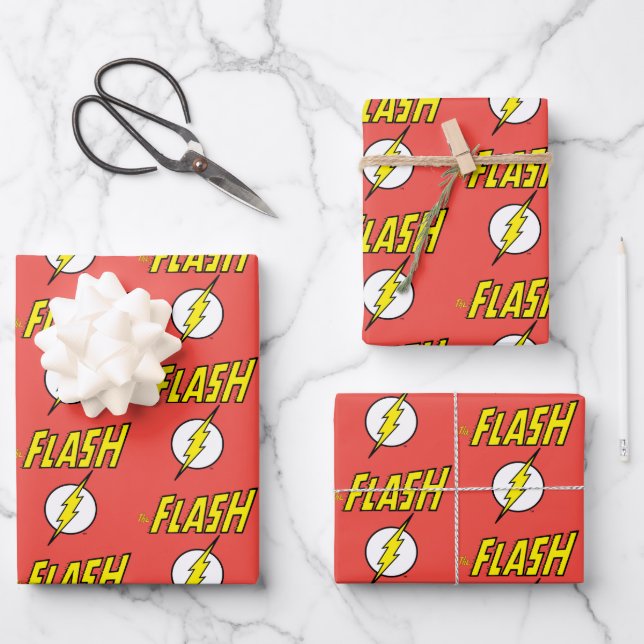 The Flash Name & Blitz Logo Geschenkpapier Set (Vorderseite)