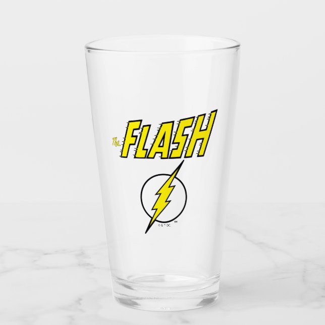 The Flash Name & Blitz Logo Glas (Vorderseite)