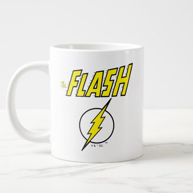 The Flash Name & Lightning Bolt Logo Jumbo-Tasse (Links)