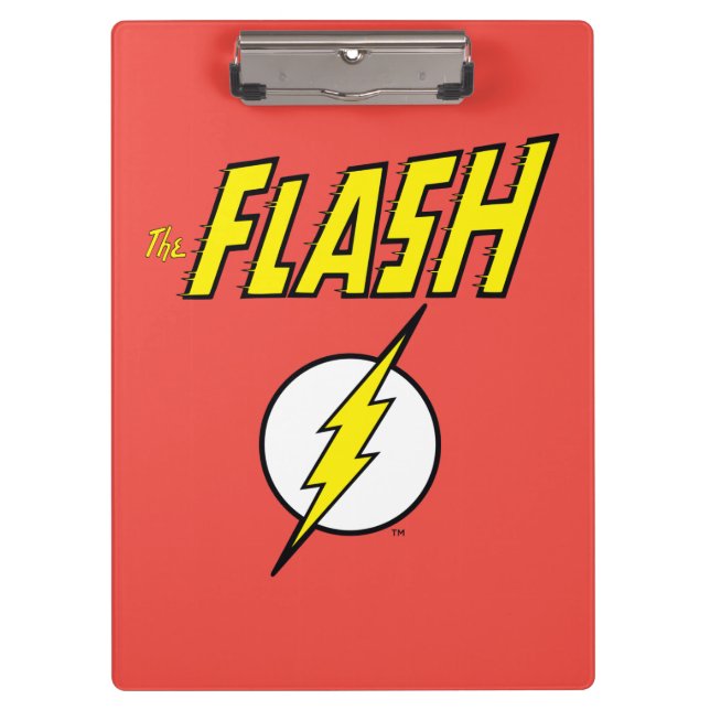 The Flash Name & Lightning Bolt Logo Klemmbrett (Vorderseite)