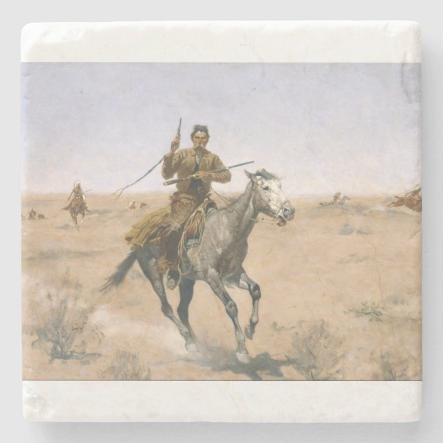 The Flight Frederic Remington Steinuntersetzer (Vorderseite)