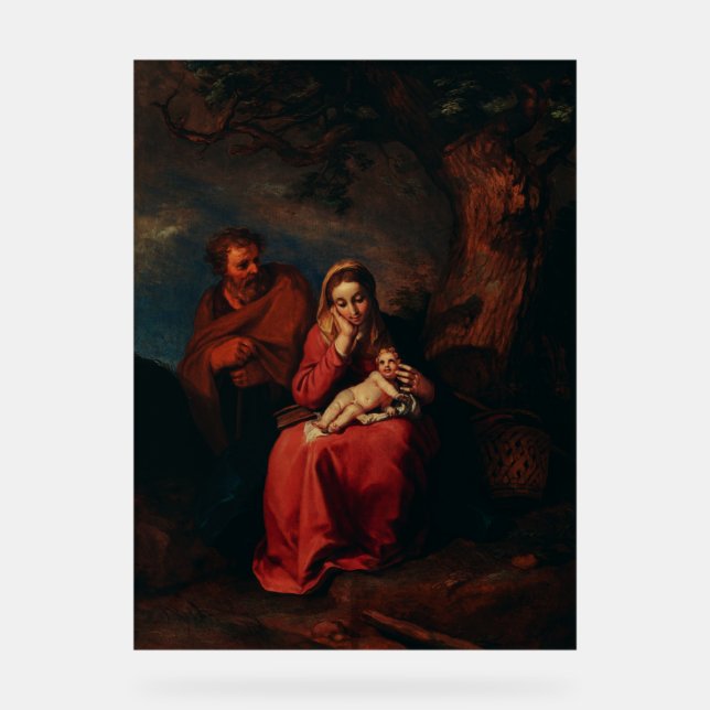 The Flight into Egypt by Abraham Bloemaert  Acrylschild (Vorderseite)