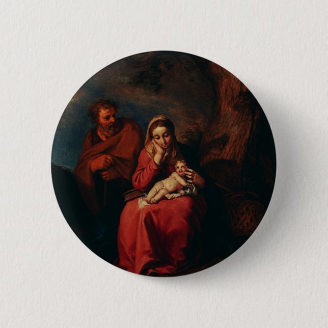 The Flight into Egypt by Abraham Bloemaert  Button (Vorderseite)