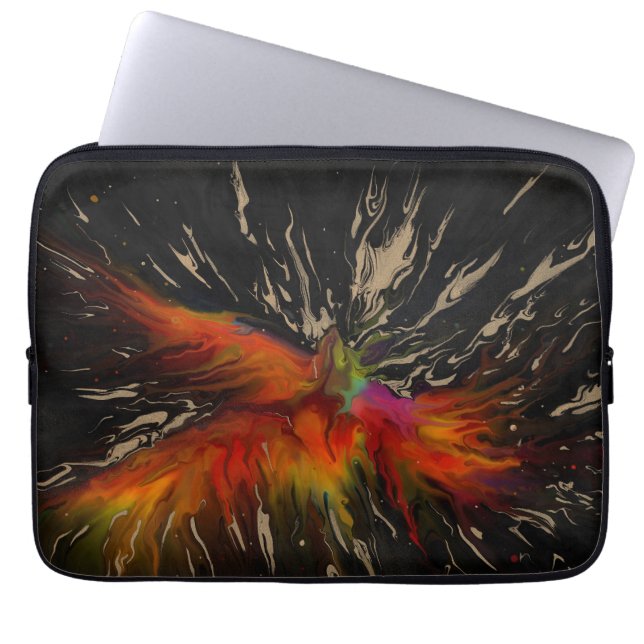 The Flight of the Phoenix – Fiery Abstract Rebirth Laptopschutzhülle (Vorderseite)