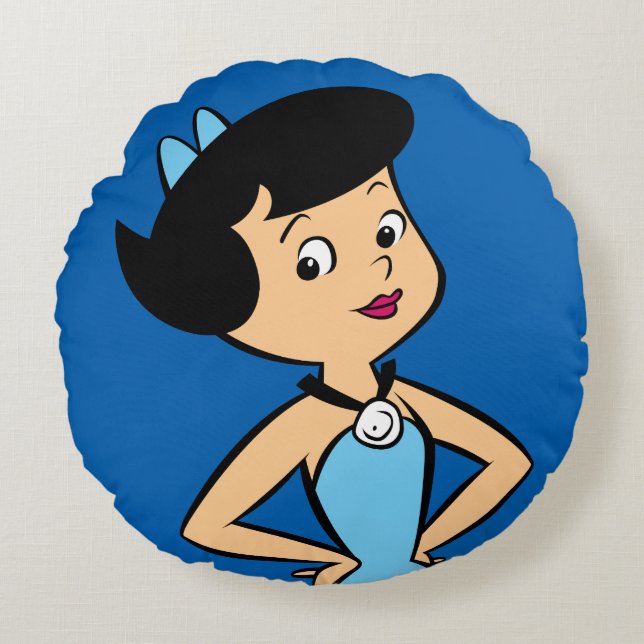 The Flintstones | Betty Rubble Rundes Kissen (Vorderseite)