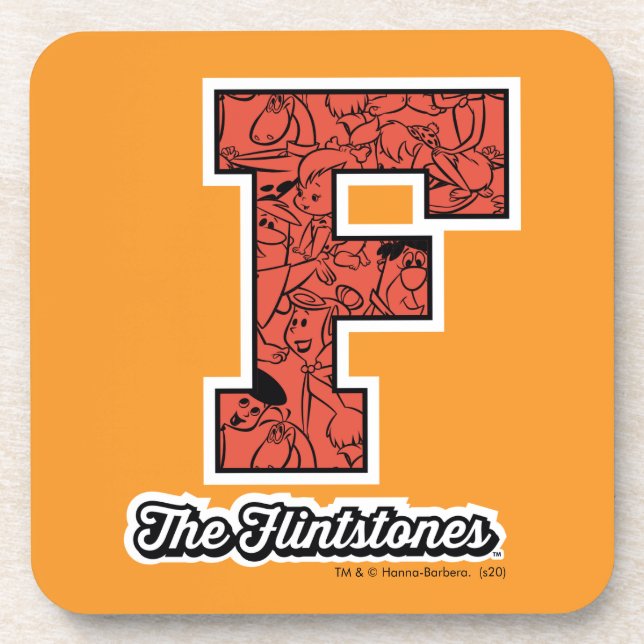 The Flintstones | Collegiate Style Monogram Getränkeuntersetzer (Vorderseite)