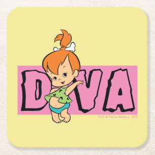 The Flintstones   Pebbles - Little Diva Rechteckiger Pappuntersetzer