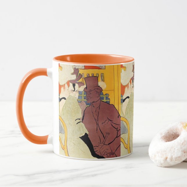 The Flirt (Ein Engländer) von Toulouse Lautrec Tasse (Mit Donut)