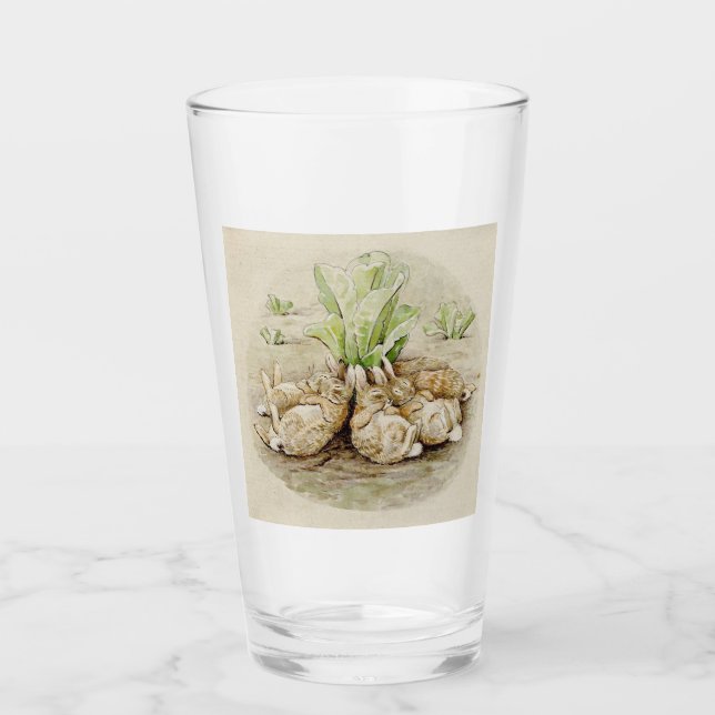 The Flopsy Bunnies Asleep (von Beatrix Potter) Glas (Vorderseite)