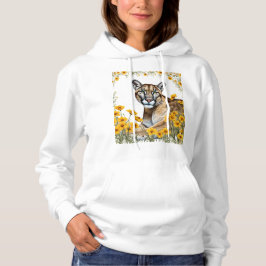 The Florida Panther Side View with Coreopsis  Hoodie