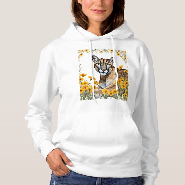 The Florida Panther Side View with Coreopsis  Hoodie (Vorderseite)