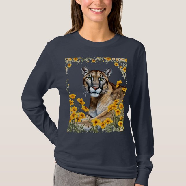 The Florida Panther With Coreopsis Border T-Shirt (Vorderseite)