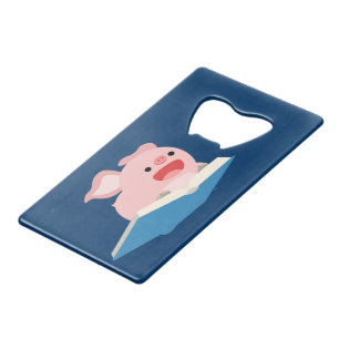 The Flying Book and Cartoon Pig Bottle Opener Kreditkarten Flaschenöffner