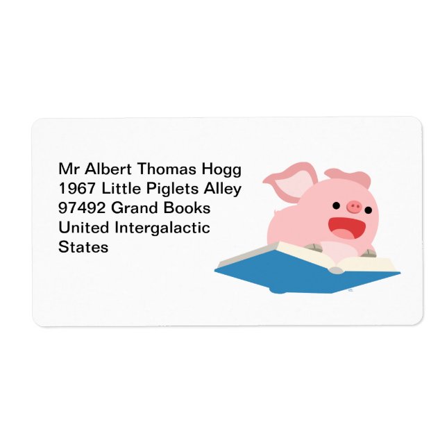 The Flying Book and Pig Avery Shipping Label (Vorne)