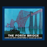 The Forth Bridge Poster<br><div class="desc">Vintage travel poster for the Forth Bridge of the London and North Eastern Railway connecting England and Scotland.</div>