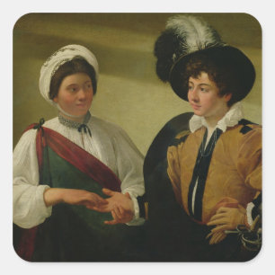 The Fortune Teller, c.1596-97 Quadratischer Aufkleber