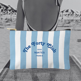 The Forty Club Blue Cabana Stripe 40th Birthday  Zubehörtasche