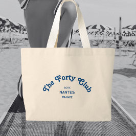 The Forty Club Retro Blue Custom Crest Jumbo Stoffbeutel