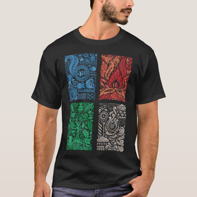 The Four Elements of Nature vintage T-Shirt (Vorderseite)