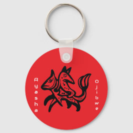 The Fox and The Trout | Native Wildlife Art Red Schlüsselanhänger