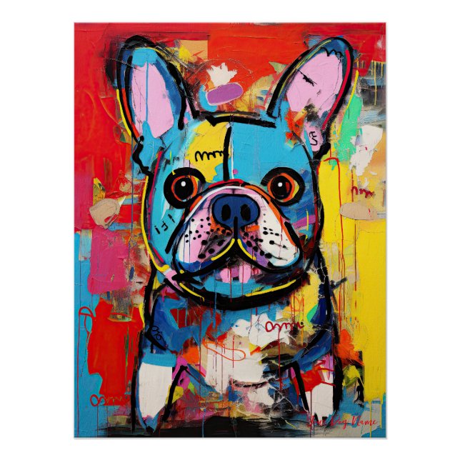 The French Bulldog Graffiti 03 - Leonardo Abbacchi Poster (Vorderseite)