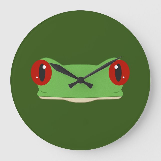 The Frog Face Große Wanduhr (Vorderseite)