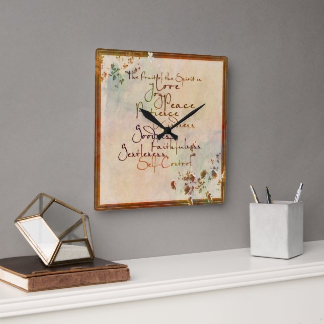 The Fruit of the Spirit Quadratische Wanduhr (Büro)