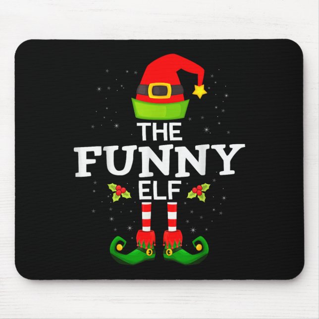 The Funny Elf Christmas Family Matching Pajama  Mousepad (Vorne)