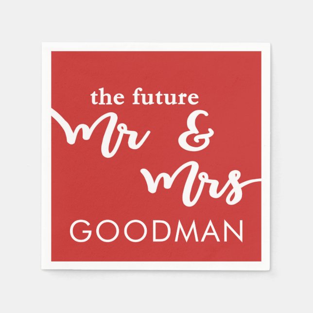 The Future Mr. and Mrs Cocktail Napkins (Red) Serviette (Vorderseite)