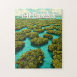 The Gambia Illustration Travel Art Vintag<br><div class="desc">Das Gambia Retro Vektordesign. Das Gambia,  Afrikas kleinstes Festland,  bietet üppige Flusslandschaften,  lebhafte Märkte und goldene Strände an der Atlantikküste.</div>