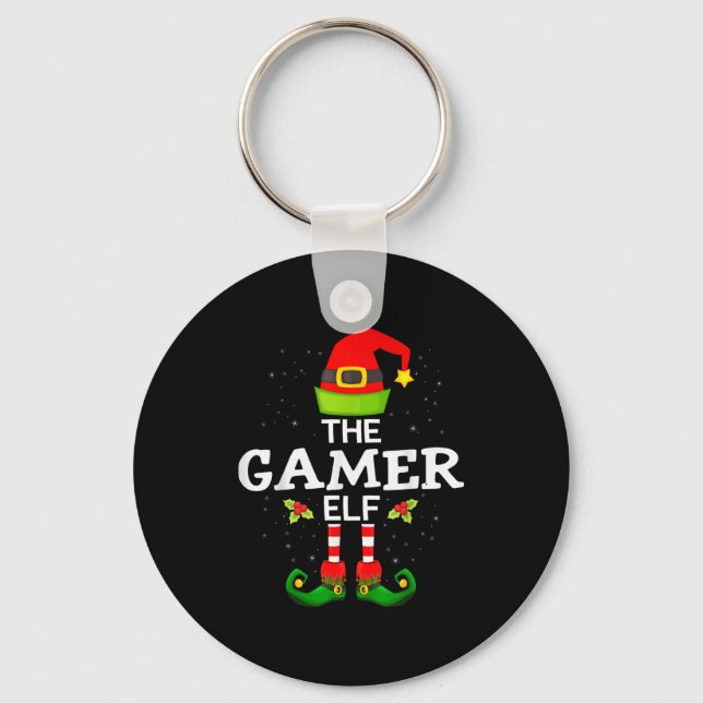 The Gamer Elf Christmas Family Matching Pajama  Schlüsselanhänger (Vorderseite)