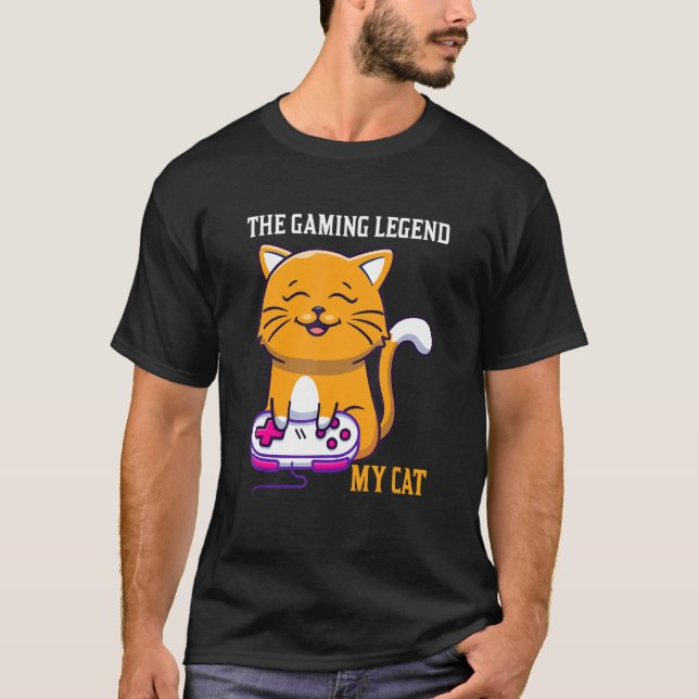 The Gaming Legend My Cat Gamer Kitten Cute Meme T-Shirt (Vorderseite)