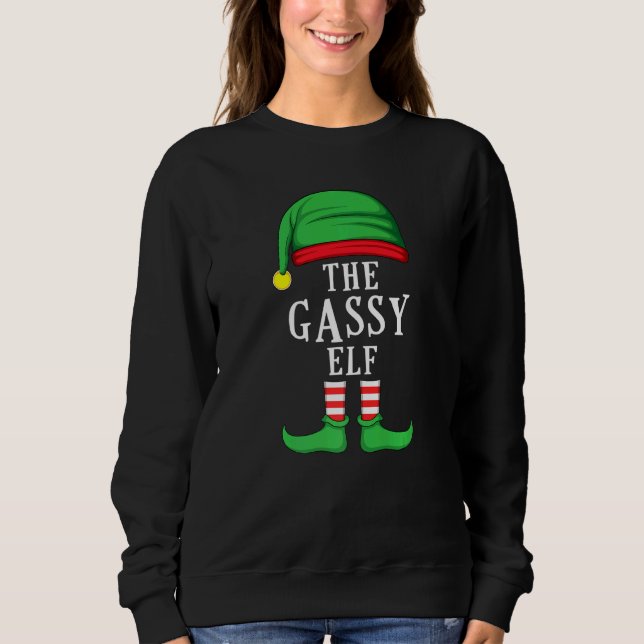 The Gassy Elf Weihnachten Familie Matching Group X Sweatshirt (Vorderseite)