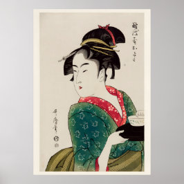 The Gentle Gaze Japanese Ukiyo-e Geisha Print Poster